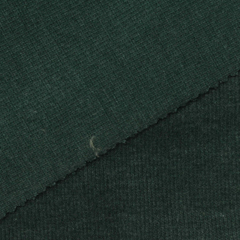 Dark Green Marl Rib Knit, Cotton-Poly