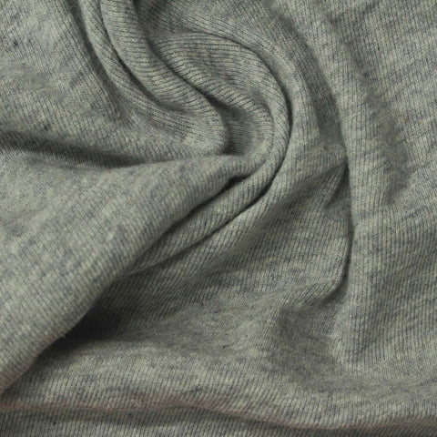 Grey Marl Rib Knit, Cotton, 180 gsm, 190 cm