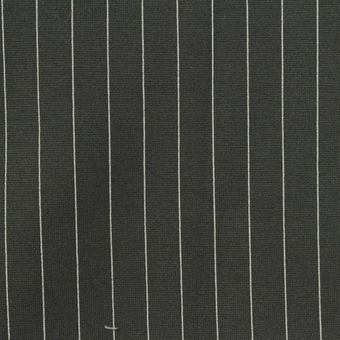 White Vertical-Stripe Ponte Knit, Viscose