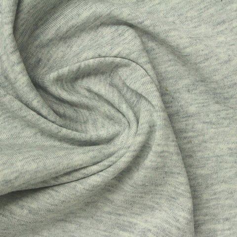 Light Grey Heathered-Marl Jersey Knit, Poly-Cotton, 173 gsm