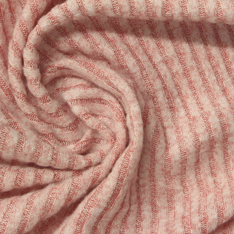 Pink Heather Rib Knit, Viscose-Poly