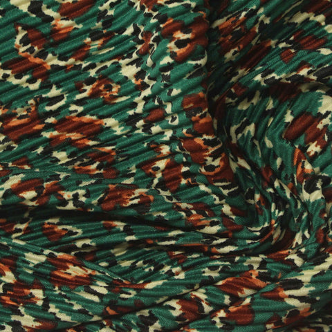 Green Abstract-Camo Plissé, Polyester