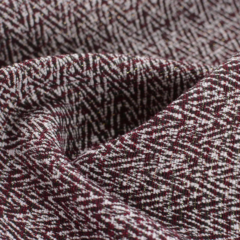 Burgundy Chevron Jacquard, Viscose-Poly