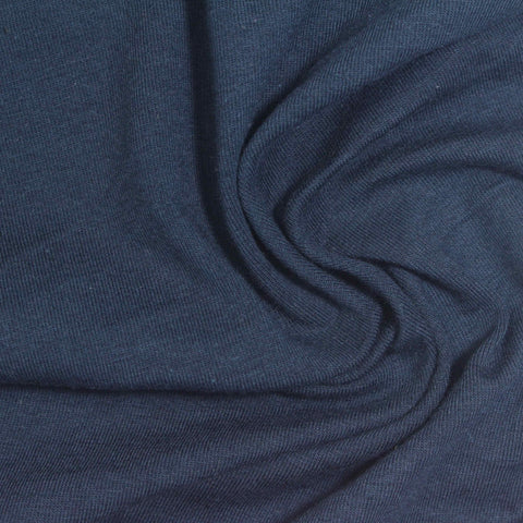 Cotton Stretch Jersey Knit Fabric, 200 gsm, 185 cm — Navy