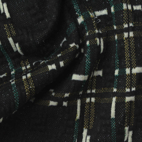 Black Plaid Jacquard, Polyester