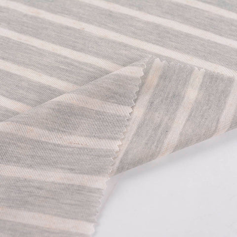 Grey Horizontal-Stripe Knit, Polyester, 120 gsm