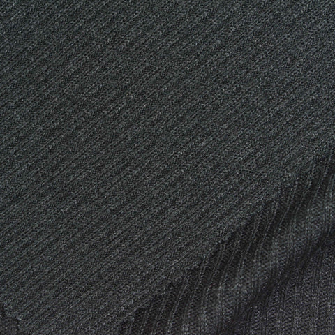 Polyester Viscose Stretch Rib Knit Fabric, 220 gsm, 150 cm — Grey