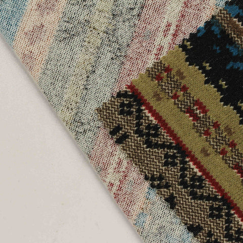 Multicolor Horizontal-Band Chunky Knit, Polyester