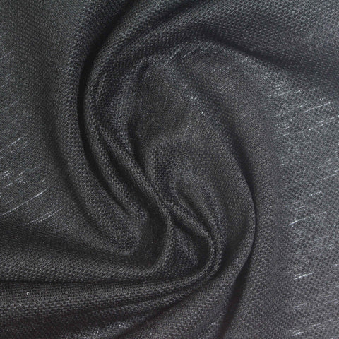 Dark Grey Marl Piqué Knit, Linen-Poly