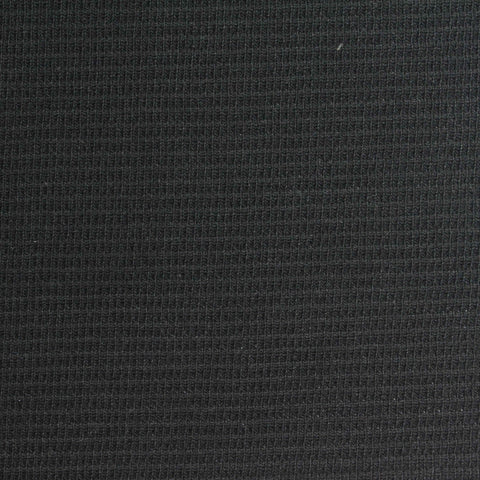 Black Grid Waffle Knit, Poly-Cotton