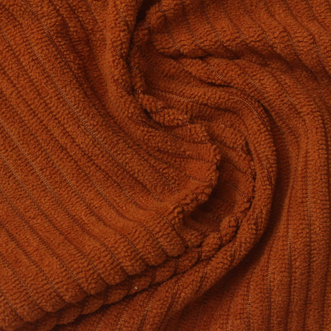 100% Polyester Knit Corduroy Fabric, 200 gsm — Orange