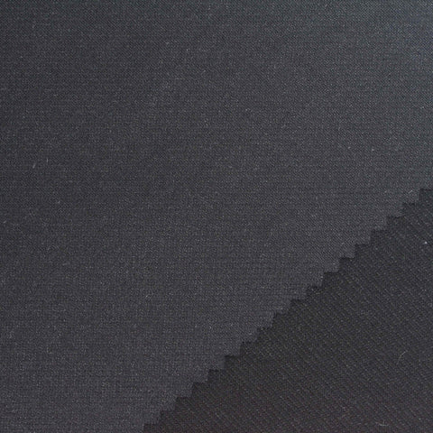 Nylon Viscose Stretch Interlock Knit Fabric, 230 gsm, 150 cm — Black