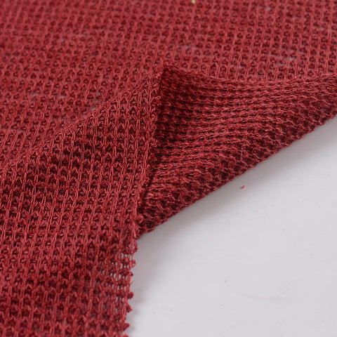 Red Marl Chunky Knit, Polyester, 214 gsm