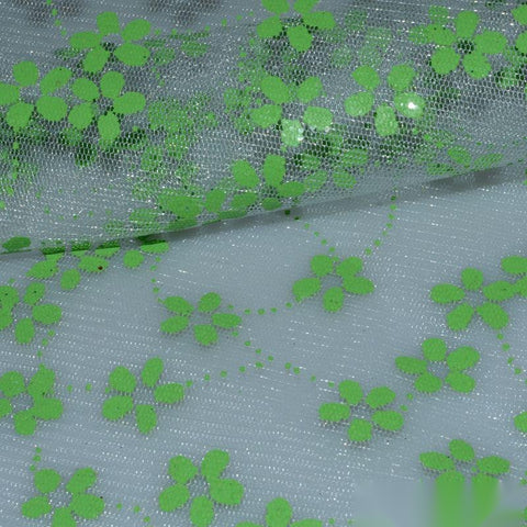 Green Floral Mesh, Polyester