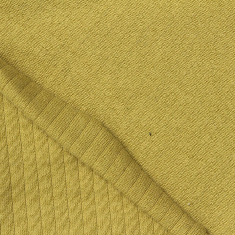 Cotton Stretch Rib Knit Fabric, 235 gsm — Khaki