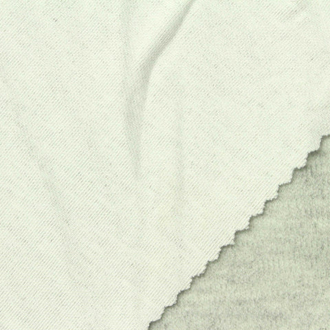 Light Grey Heathered-Marl Rib Knit, Poly-Viscose, 320 gsm