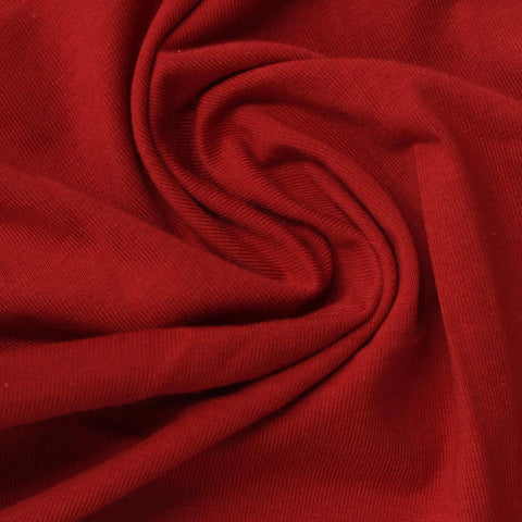 Cotton Stretch Jersey Knit Fabric, 155 gsm, 160 cm — Red