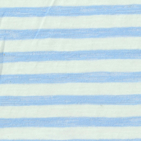 Light Blue Stripes Knit, Cotton-Viscose