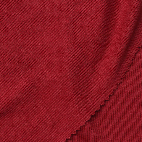 Viscose Stretch Rib Knit Fabric, 270 gsm, 120 cm — Red, ref EF-262933