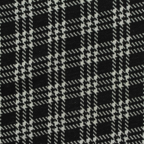 Black Houndstooth Jacquard, Poly-Viscose, 275 gsm