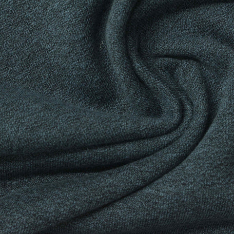Dark Teal Marl French Terry, Cotton-Poly