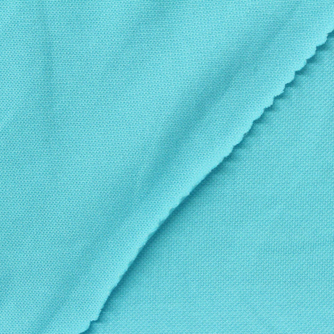 Cotton Polyester Stretch Piqué Knit Fabric, 200 gsm, 160 cm — Blue