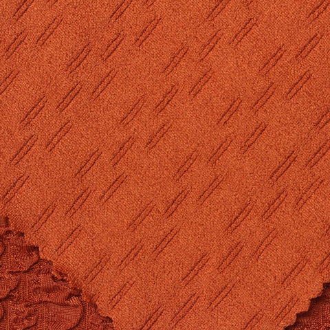 Jacquard Polyester Stretch Interlock Knit Fabric, 230 gsm, 160 cm — Orange