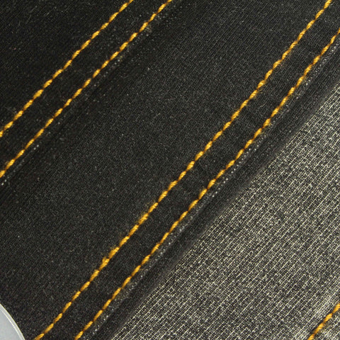 Yellow Vertical-Stripe Denim, Cotton-Poly