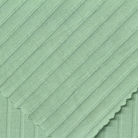 Polyester Stretch Rib Knit Fabric, 170 gsm — Green, ref EF-253979