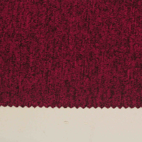 Deep Red Marl Chunky Knit, Viscose-Poly, 195 gsm