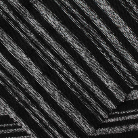 Black Horizontal-Stripe Knit, Poly-Viscose, 155 gsm