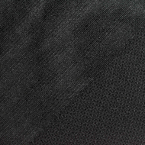 100% Polyester Piqué Knit Fabric, 260 gsm, 167 cm — Black