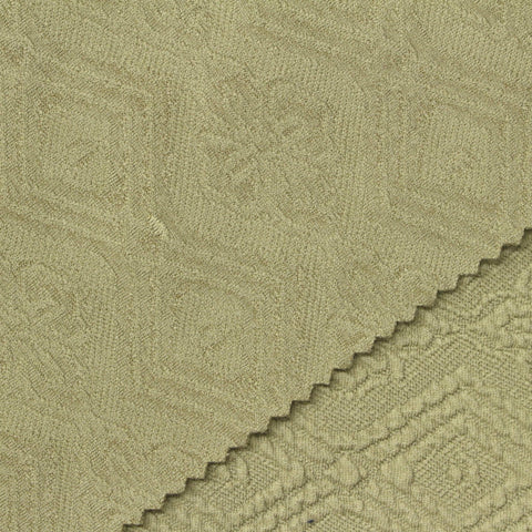 Light Green Geometric-Diamond Interlock Knit, Polyester