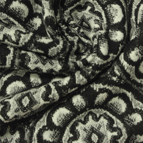 Black Leopard Jacquard, Poly-Viscose, 240 gsm