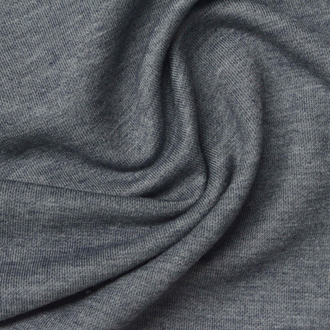 Grey Marl Rib Knit, Polyester, 219 gsm