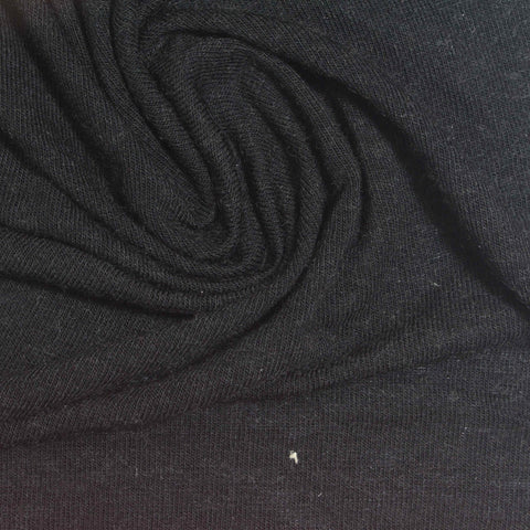 Viscose Stretch Jersey Knit Fabric, 126 gsm, 160 cm — Black