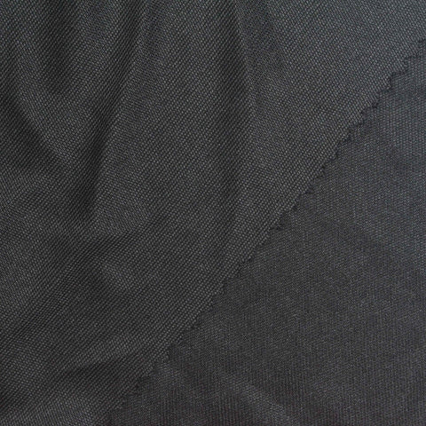 100% Polyester Rib Knit Fabric, 160 gsm, 170 cm — Black