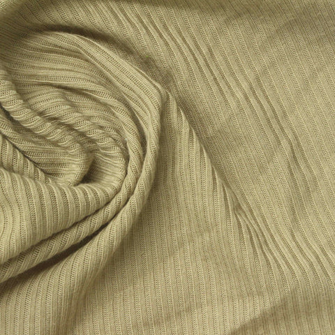 Polyester Stretch Rib Knit Fabric, 200 gsm, 165 cm — Khaki