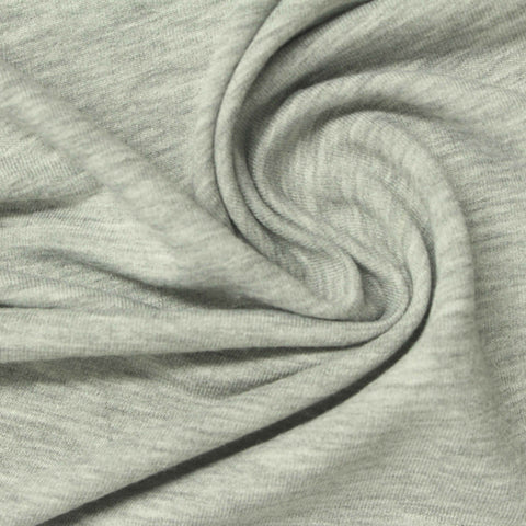 Light Grey Marl French Terry, Viscose-Poly, 185 gsm