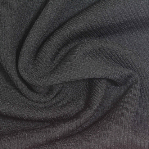 Black Ribbed Rib Knit, Polyester