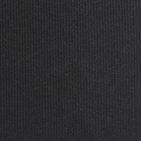 Polyester Viscose Stretch Rib Knit Fabric, 270 gsm, 120 cm — Black