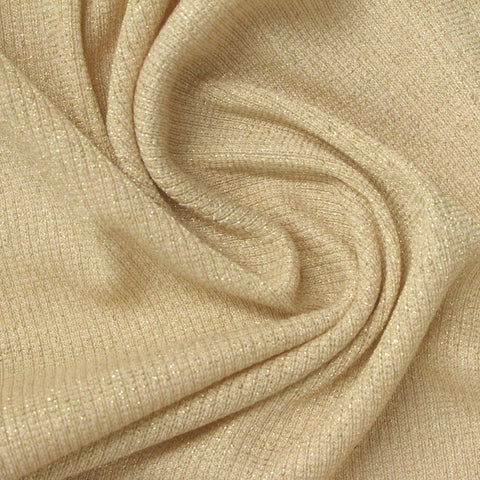 Light Brown Marl Rib Knit, Polyester