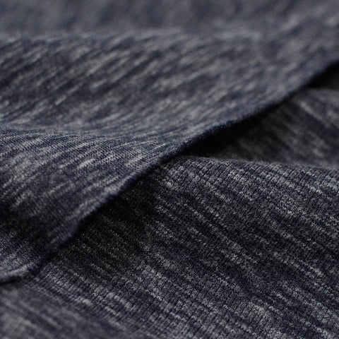 Dark Grey Marl Rib Knit, Cotton, 303 gsm