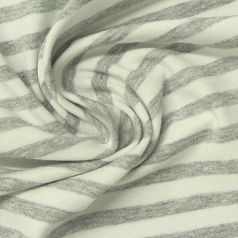 Grey Horizontal-Stripe Jersey Knit, Cotton
