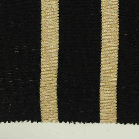 Black Vertical-Stripe Jersey Knit, Viscose, 155 gsm