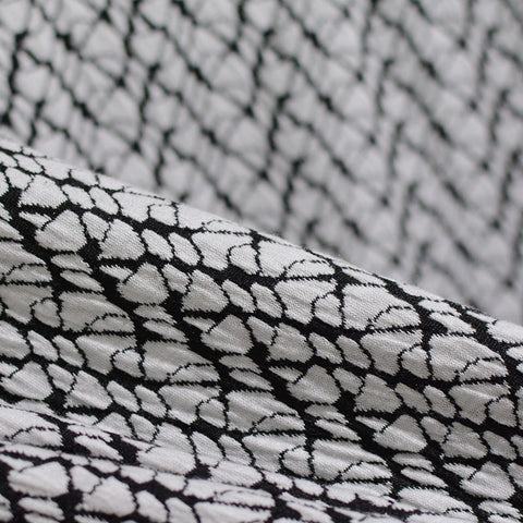 Jacquard Polyester Stretch Knit Fabric, 240 gsm, 165 cm — Grey