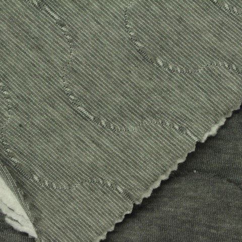 Jacquard Polyester Cotton Stretch Knit Fabric, 390 gsm, 152 cm — Green