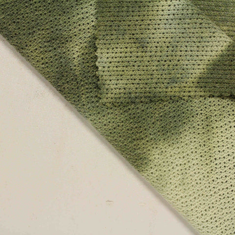 Green Camo Chunky Knit, Poly-Viscose, 225 gsm