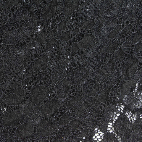 Black Floral Lace, Cotton, 180 gsm