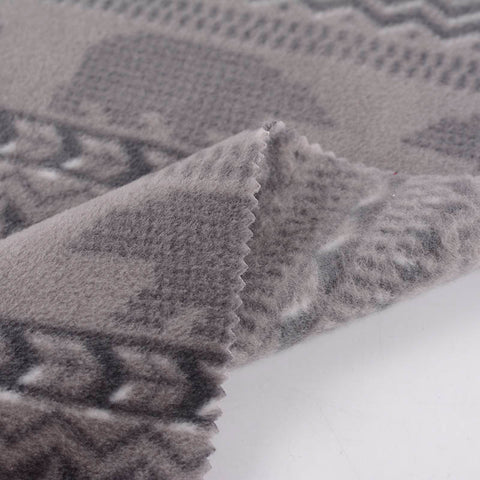 Grey Geometric-Band Fleece, Polyester